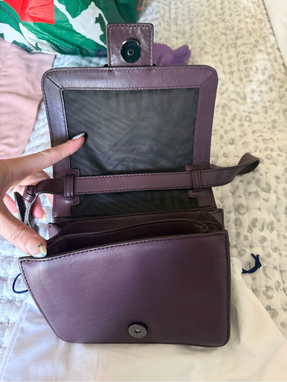 Rebecca Minkoff Deep Plum Leather Crossbody - Picture 9 of 10
